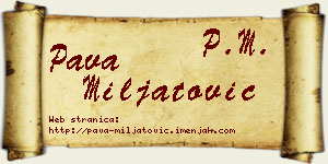 Pava Miljatović vizit kartica